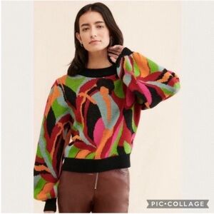 :Price Firm: FARM Rio The Dance Multicolor Knit Sweater